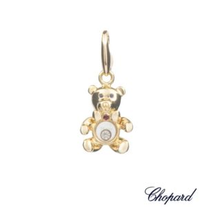 Chopard 18k Yellow Gold Happy Diamond Teddy Bear Charm
